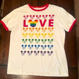 Disney Store Mickey Mouse Rainbow Love T-Shirt - XL